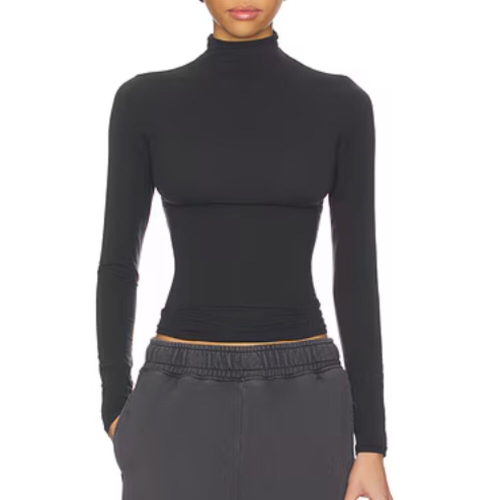 SKIMS Fits Everybody Turtleneck Top - Onyx